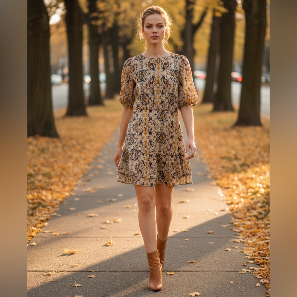 Kate-Lily Printed Tiered Dress | Size 4 | EUC